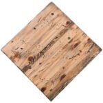distressed pine restaurant tabletop.