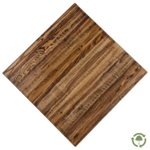 butcher block rustic patina oak restaurant tabletop.