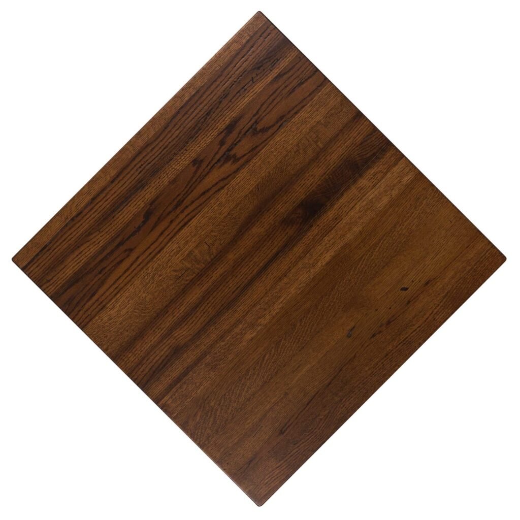standard plank oak restaurant tabletop.