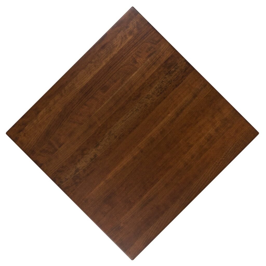 standard plank cherry restaurant tabletop.