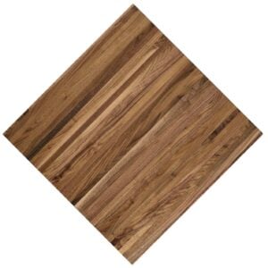 Quick-ship mixed plank red oak Distressed Charcoal tabletops (MPO).
