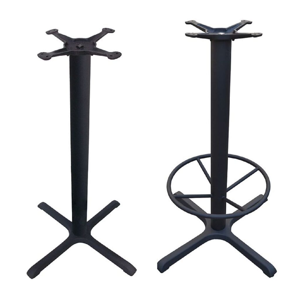 Four-prong bar-height base.