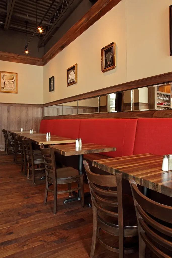 GD cafeteria-style tables.