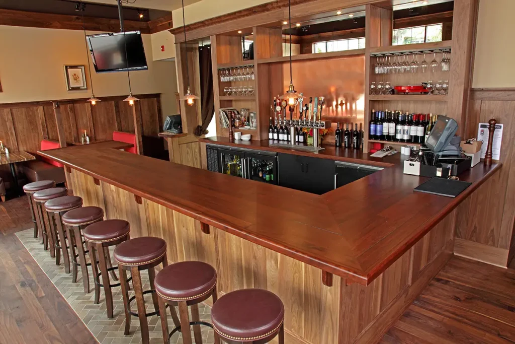 George & the Dragon large and long wood bar top.