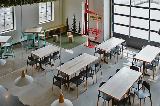Custom Brewery Communal Tables – Wild State Cider | TimeWorn Wood