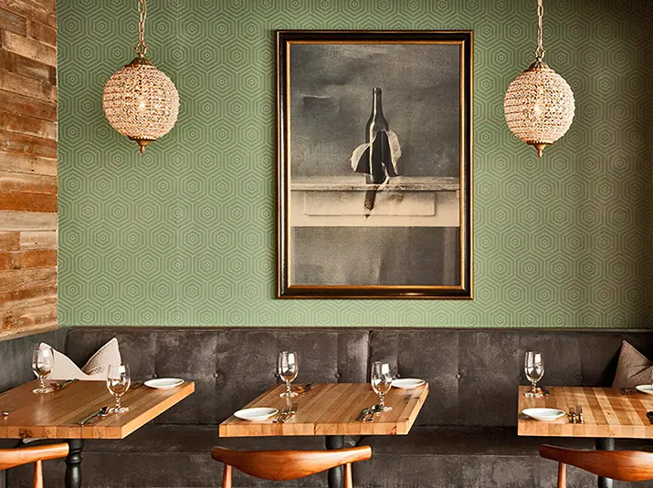Table Top At Colorful Green Restaurant By TimeWorn