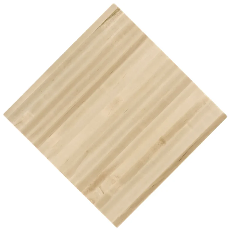 An overhead view of a single Maple restaurant tabletop in it's original color with a clear stain (CLM_OR).