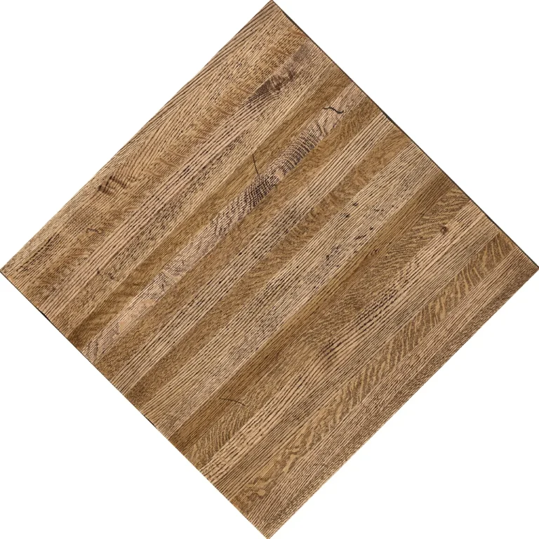 Restaurant Table top built from a mix of red & white oak. Light distressed marks and hand-scraped edges