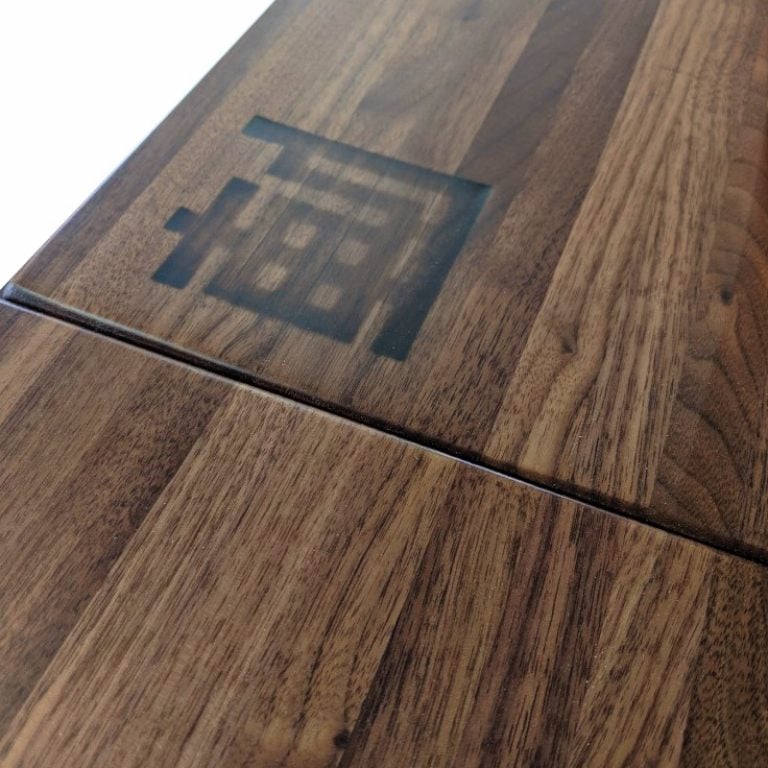 Custom Logo On Wood Table Tops By Timeworn.