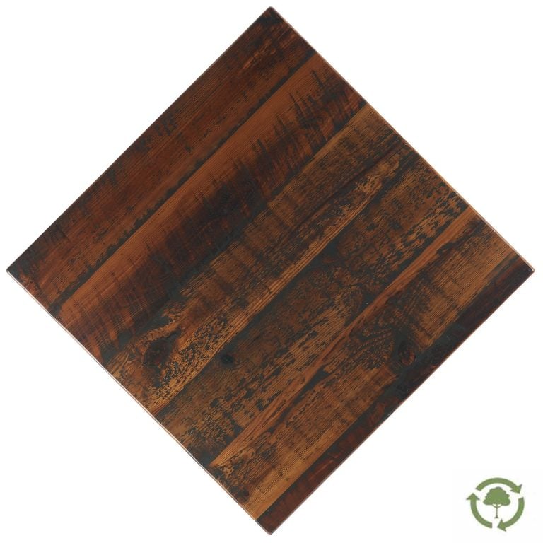 top view of rustic texture pine restaurant tabletop, Original finish, image 2 (RPP_OR2).