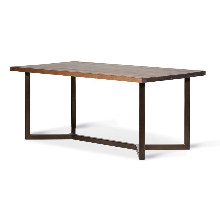 Florida restaurant—seats-8 dining table with metal base, aisle view.